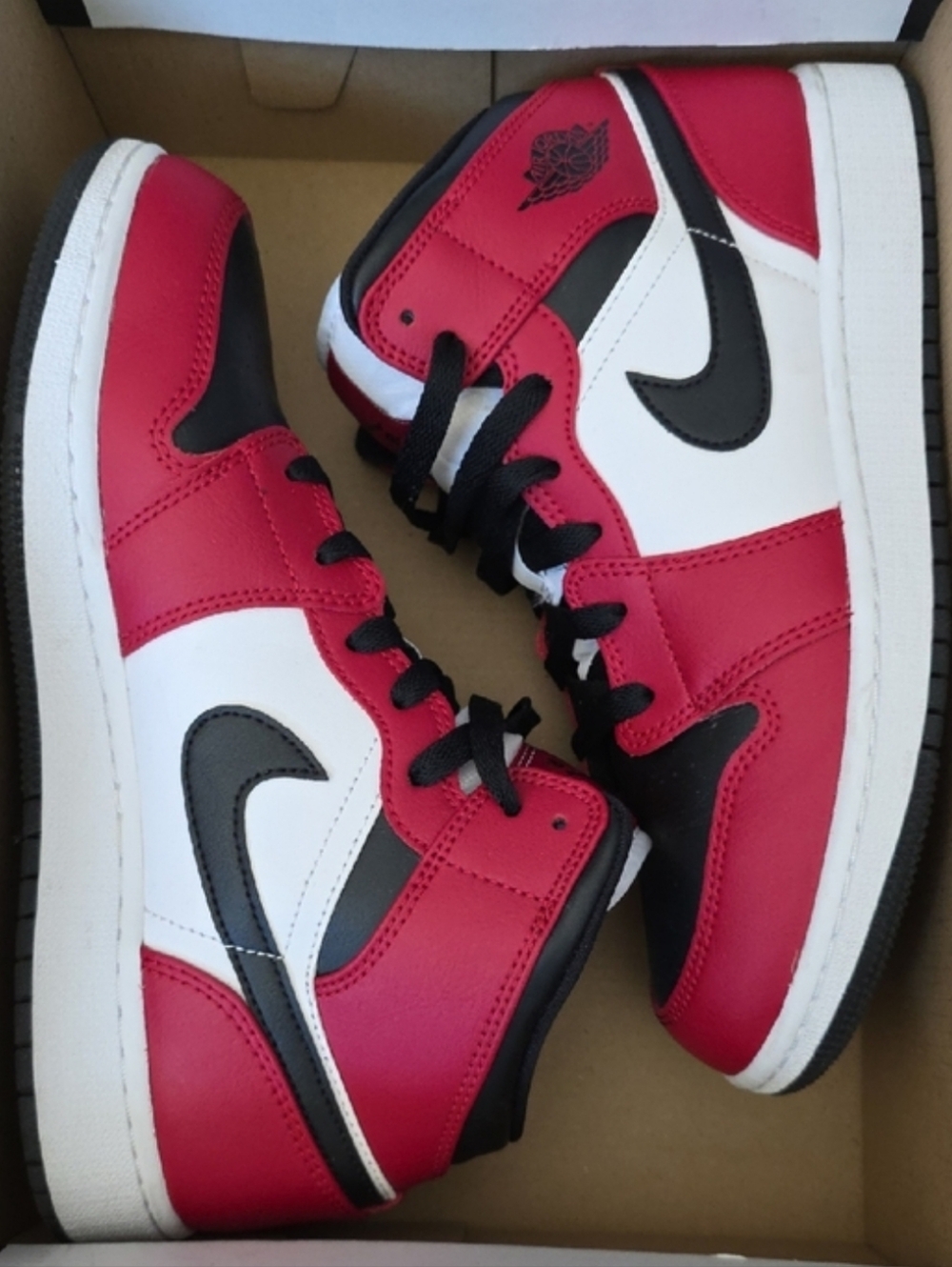 Jordan Red, Black & White High-Top Sneakers